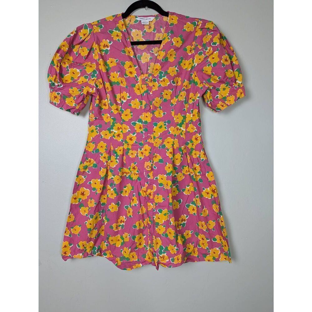 Urban Revivo floral button down mini shirt dress size 10